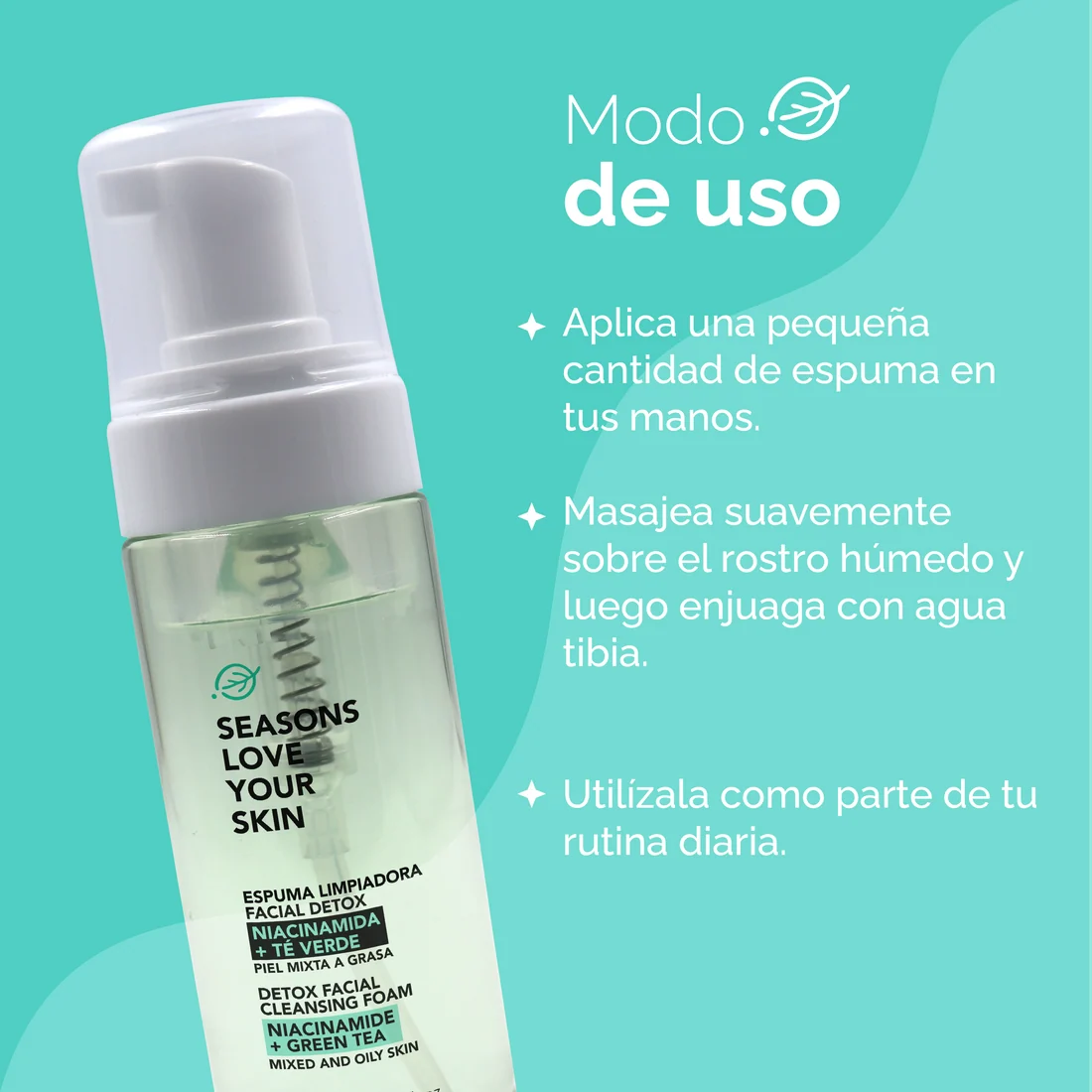 Espuma Limpiadora Facial Niacinamida + Té Verde